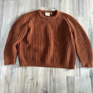 Vintage Irish Wool Sweater-burnt orange